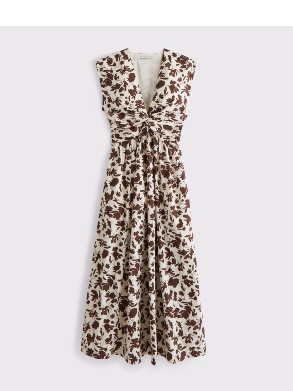 Abercrombie & Fitch Cream Maxi Dress with Brown Floral Print